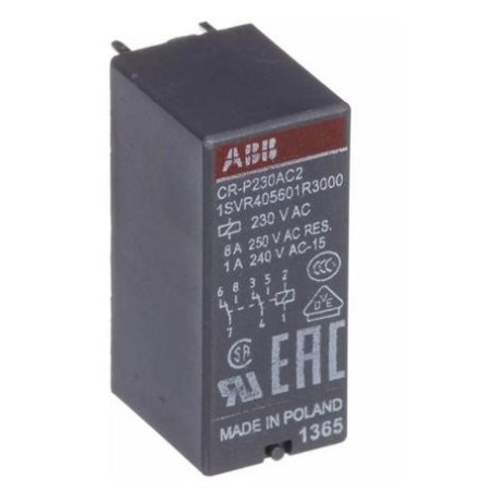 Relais ABB pour circuit imprimé 250V AC 2CO à 250 V 8A CR-P230AC2 1SVR405601R3000