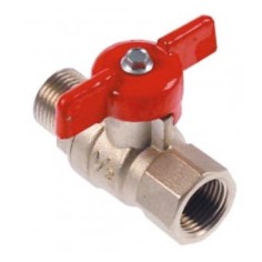 vanne à bille raccord 1/2" H - 1/2" M DN15 longueur 56mm