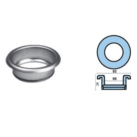 Pasacables en acero inoxidable ø 90mm H28