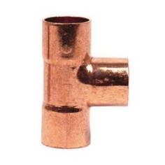 Pieza T unión Cobre  3/8"  hembra-hembra  Ø interior 10mm L33mm