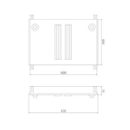Évaporateur Ventilé Horizontal double flux EDL450 450W 76x408x600mm Résistance 2x350W