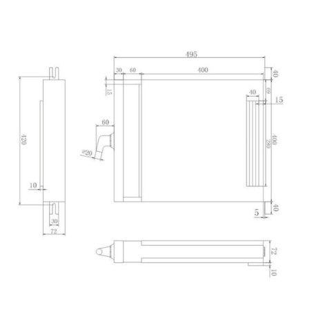 Evaporador Ventilado Vertical ESL530P 530W 72x430x565mm Resistencia 350W