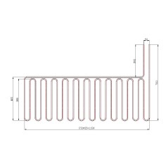 Evaporador para Placa Fría Modelo 1 Tubo Cobre  400x1150mm