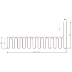 Evaporator for Cold Plate Model 2 Copper Tube 220x1150mm