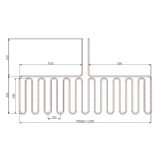 Evaporator for Cold Plate Model 3 Copper Tube 300x1050mm