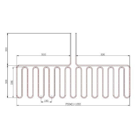 Evaporator for Cold Plate Model 3 Copper Tube 300x1050mm