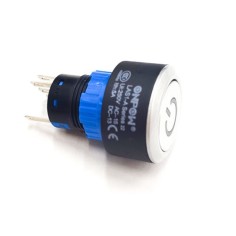 Interrupteur à bouton bleu IP65 ONPOW LAS1-AWY-11ZT LAS1-A 5A 220VAC 5 bornes Ozti 6232.00011.41 9099.00011.41