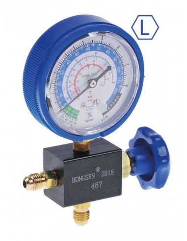 analizador manómetro 1 vía modelo HS-467AL ø 80mm R12/R22/R134a/R404a 1/4" SAE