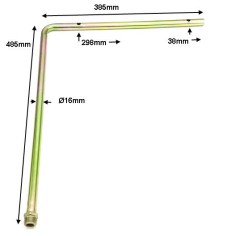 Gas supply pipe 1/2 inch 2 taps Ø16mm 485x385mm HGT