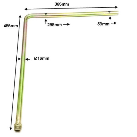 Tubo de alimentación gas 1/2 pulgada   2 grifos Ø16mm 485x385mm  HGT