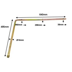 Tube d'alimentation gaz 1/2 pouce 3 robinets Ø16mm 485x640mm HGT