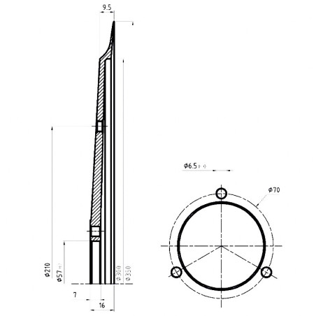 Cuchilla Circular 350-57-3-300-16 100Cr6 Braher Medoc 350 MAT MG MA MB