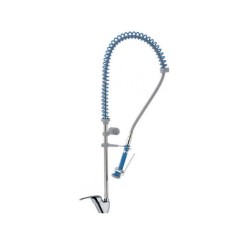 Dual water shower for dishware with single-lever faucet