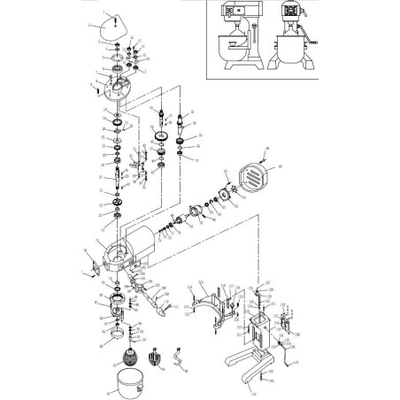 Engrenage pétrin B20B Détail 47 Ø45mm Ø17mm H18mm Z24