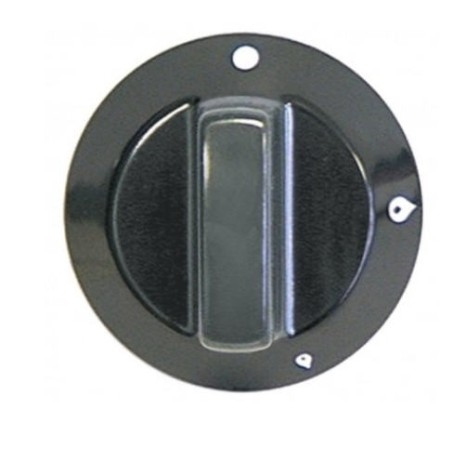 Pomo grifo de gas sin llama piloto ø 60mm eje ø 8x6,5mm parte plana abajo negro 110710