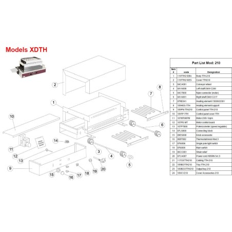 Resistencia Tostador TTH3002 XDTH-210 2000W 07RE042-es