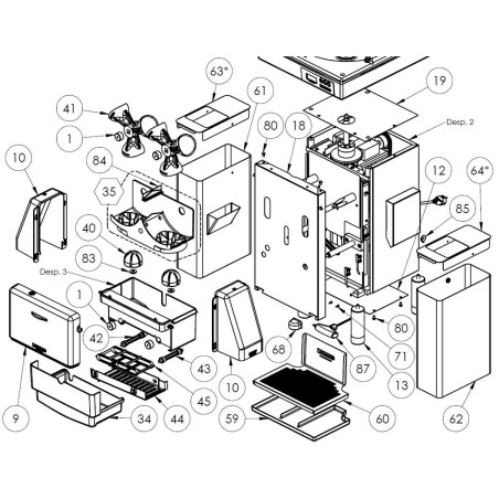 Couvercle de l'extracteur Zummo Z40 210203 pièce numéro 9