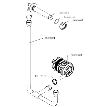 Tubo Formado Lavavajillas Ozti OBM 1080 EPDM 6262.00021.37