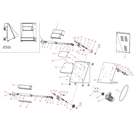 Poulie à laminer pour pizza BP-40 Ø98mm axe Ø14x11mm Détail numéro 20