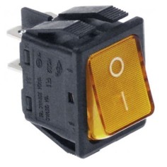 interrupteur basculant 30x22mm orange 2NO 250V 16A éclairé 0-I connexion Faston 6,3mm 301002 12037293