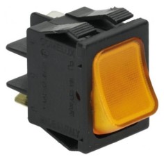 pulsador basculante 30x22mm naranja 2NO/lámpara 250V 16A empalme conector Faston 6,3mm Fagor 12039115