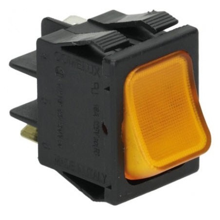 interrupteur basculant 30x22mm orange 2NO/lampe 250V 16A connexion connecteur Faston 6,3mm Fagor 12039115