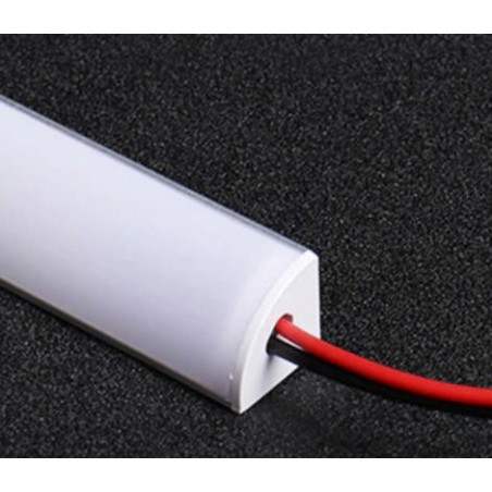 Right Angle LED Lamp 16x16mm White Cover 500mm 72 LEDs 220V 2 Mounting Clips.