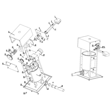Electric Stuffer Gear Breakdown 15 Ø114mm Ø22mm 55 teeth W18mm