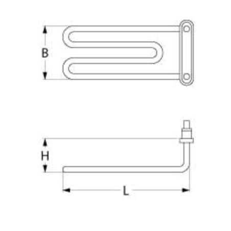 resistencia 2000W 230V 1 brida 70x18mm Amatis, Fagor