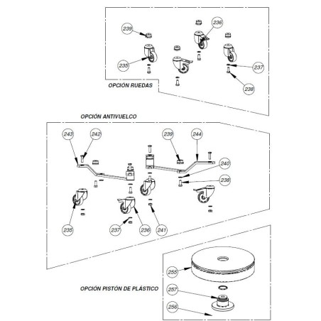 Turrión Pistón de carne Embutidora Mainca EM-20 5EB40419 6EBTO3561