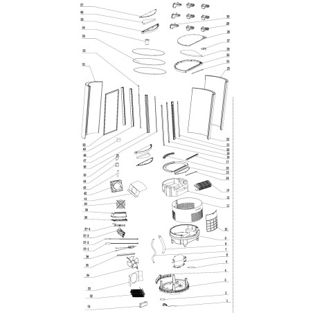 Cristal redondo Transparente Ø390mm espesor 5mm Rotor ARC-100 1.1.E.E07.09.03 GEV 698923