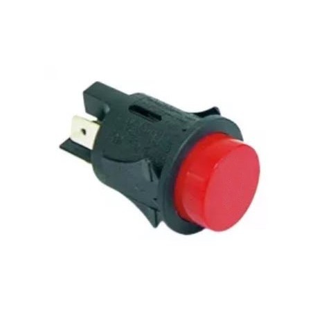 botão de montagem ø25mm redondo vermelho 1NO 250V 16A ligado conexão conector Faston 6,3mm 346535