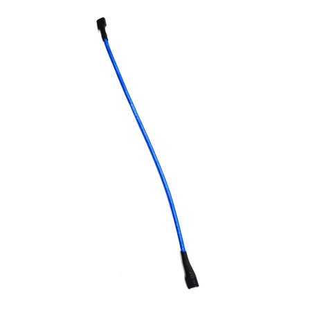 Câble bleu protégé ignifuge Ø3mm L220mm Connecteurs faston 6,3x0,8 mm