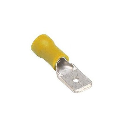 Connecteur Faston taille 6,3x0,8mm Jaune 25 pièces 550615
