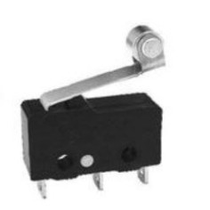 Microinterruptor com haste de roda KW4A 125-250V 5A HBS Dimensões 19.8 x 10.8 x 6.4 mm