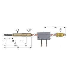termopar con interruptor clavija ø6,0mm M9x1 L 1000mm soldadura 102070 107164