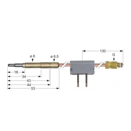 termopar com interruptor plugue ø6,0mm M9x1 L 1000mm soldadura 102070 107164