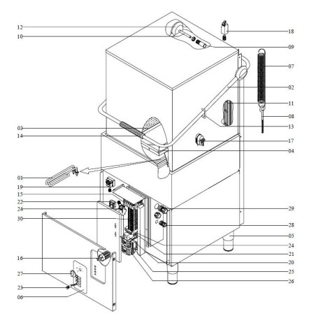 Axe de lave-vaisselle Arisco DW1040TP A06DG17 Démontage 10