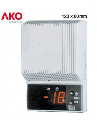 regulador electrónico AKO tipo 14615 80x120x37mm alimentación 230Vc.a. tensión AC NTC