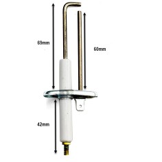 Electródo de encendido longitud brida 40mm anchura brida 20mm Horno Pizza Venarro