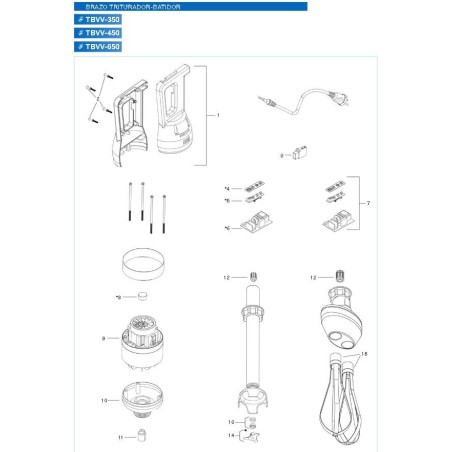 Retenue bras broyeur TVF TVV 350-450-550-650 Edenox Fama Ø8mm 12030421 K016C31036 Fagor 621347