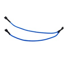 Câble bleu double protégé ignifuge Ø3mm L220mm Connecteurs faston 6,3x0,8 mm