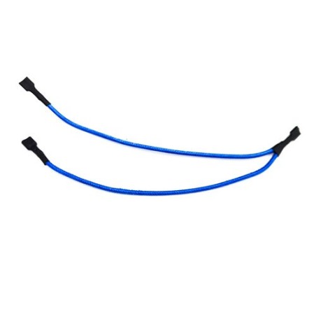 Double insulated fireproof blue cable Ø3mm L220mm Faston connectors 6.3x0.8 mm