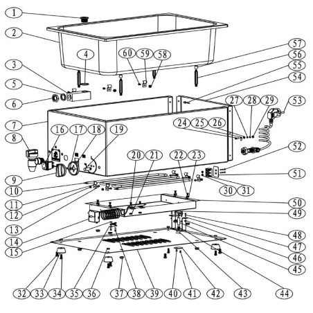Réservoir Bac Bain-Marie ZCK165BT Détail numéro 2 540x340x1750mm