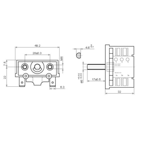 4-position Cam Switch Toaster MET-450 SD103SC-001
