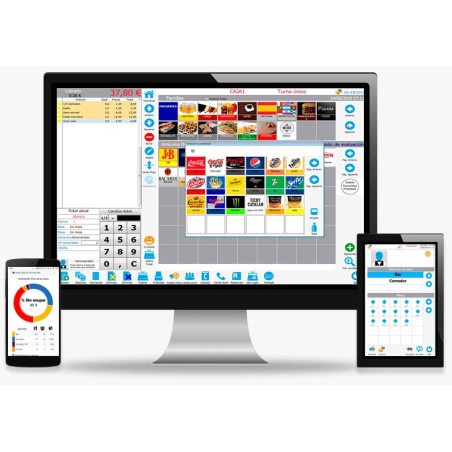 Pacote TPV Touch + Comanda Sem Fio + Impressora de Cozinha Windows 10