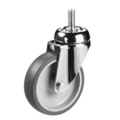 Swivel wheel Ø 80mm rubber with stud