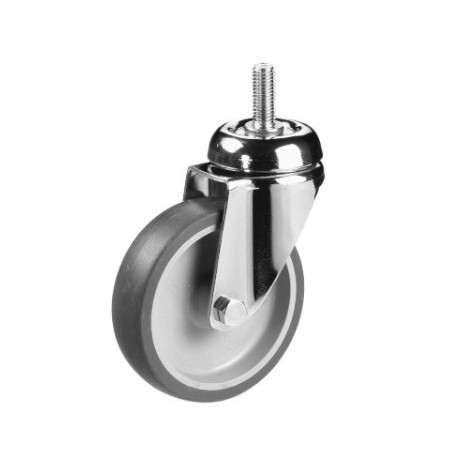 Rueda giratoria Ø 80mm caucho con espárrago