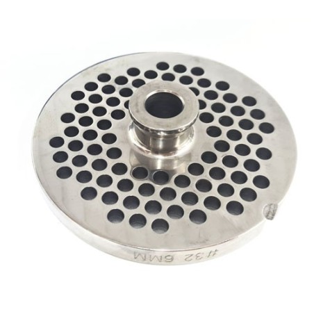 Placa Picadora de carne 32 Taladro 6mm con pivote 1 muesca Inoxidable Enterprise