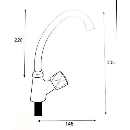 Single Water Vertical Front Swivel Sink Faucet Genil